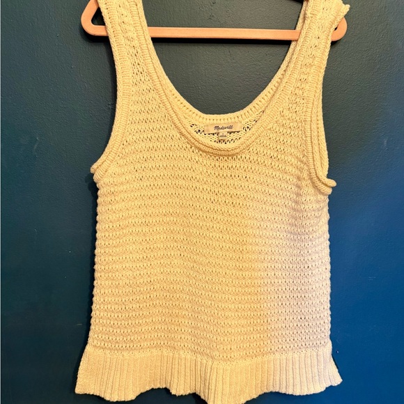 Madewell Tops - Madewell Textured Knit Scoop Neck Tank Top in Ivory - Size Small